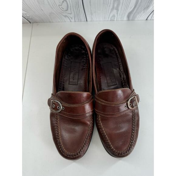Coke Haan Made In Italy Dark Brown Penny Loafers Buckle Strap M 10.5! - Picture 2 of 9